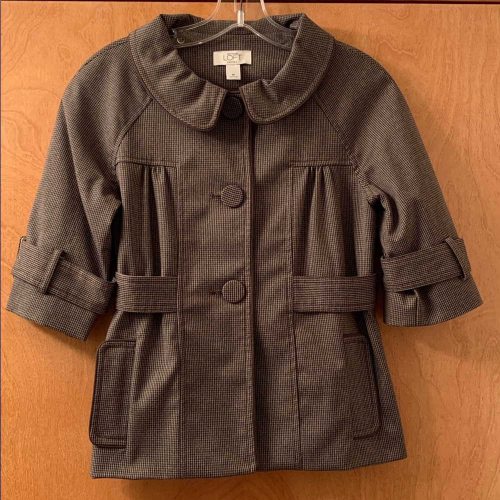 LOFT Brown Checkered Jacket.